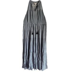 Lauren Conrad navy gingham sleeveless maxi dress XL